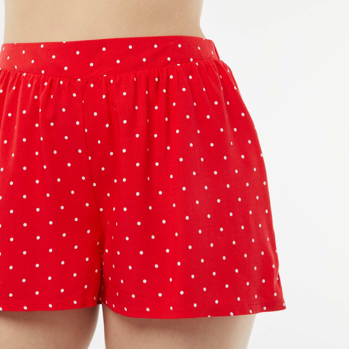 Pyjama short 2 pièces avec tee-shirt noué ROUGE