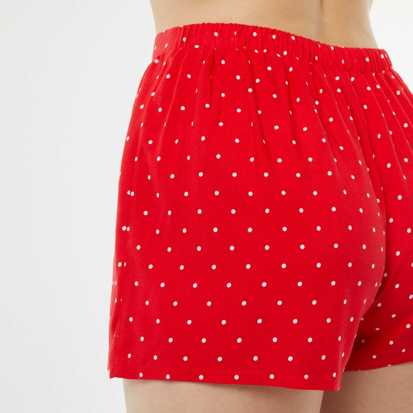 Pyjama short 2 pièces avec tee-shirt noué ROUGE