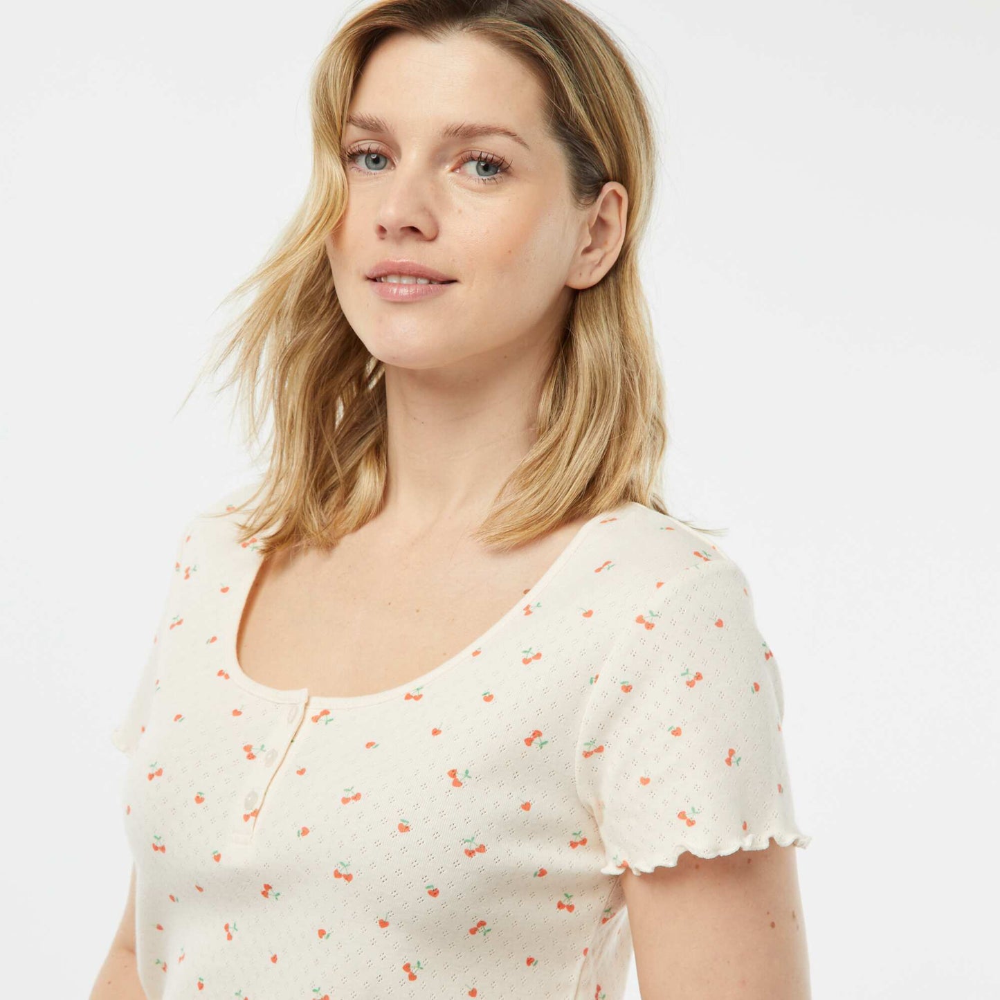 Pyjama short 2 pièces en maille pointelle ROSE