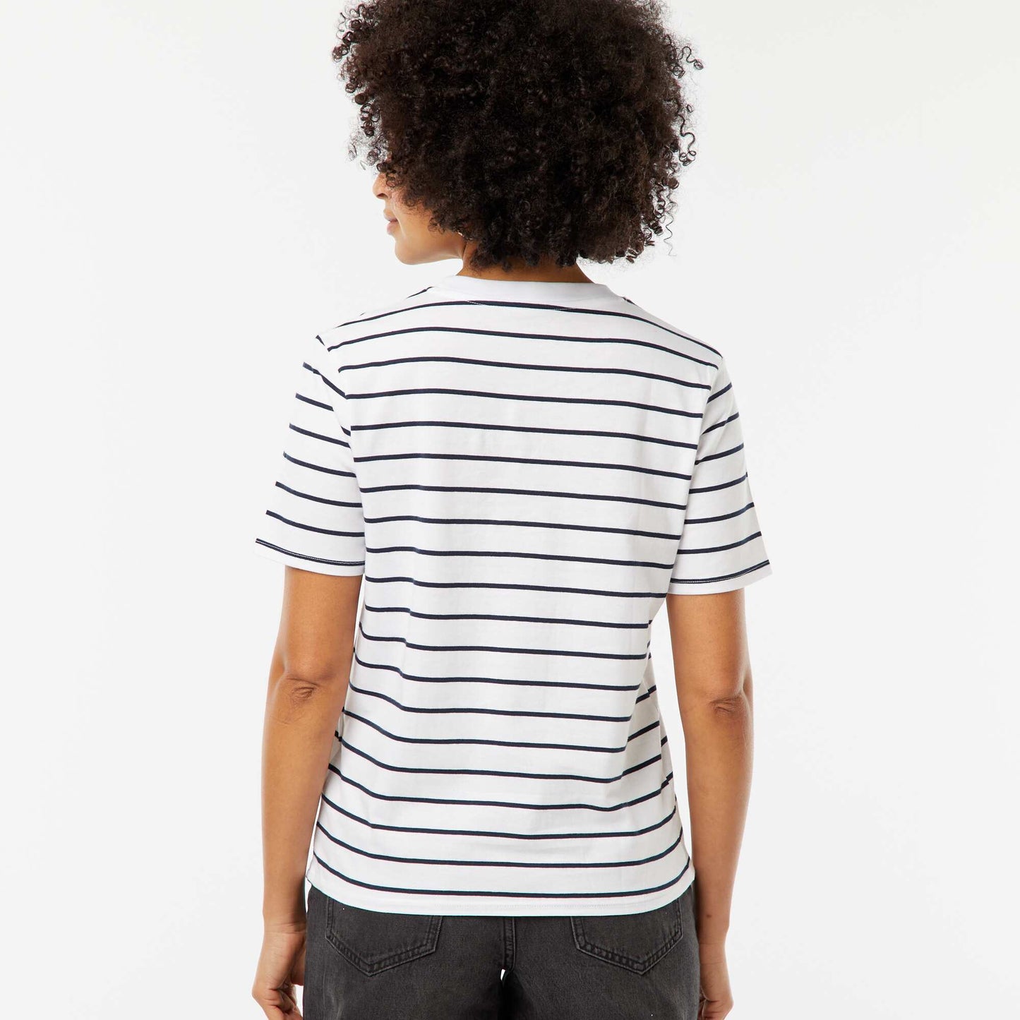 T-shirt avec message EVJF BLANC RAYé