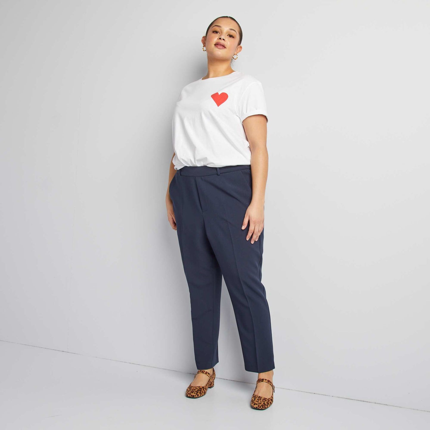 T-shirt en jersey manches courtes 'OUI' BLANC