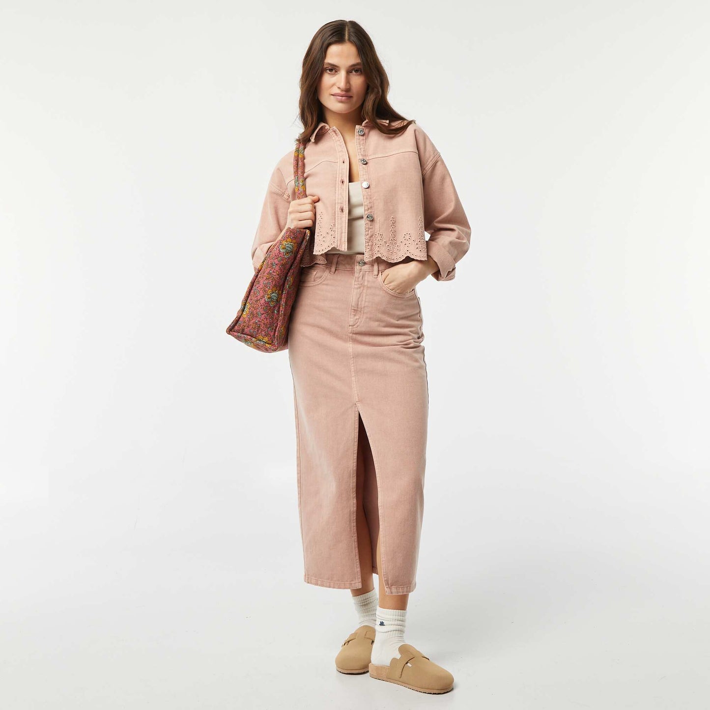Jupe en jean midi ROSE