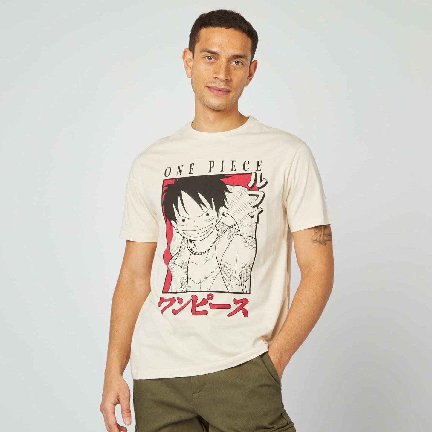 T-shirt 'One Piece' manches courtes BEIGE