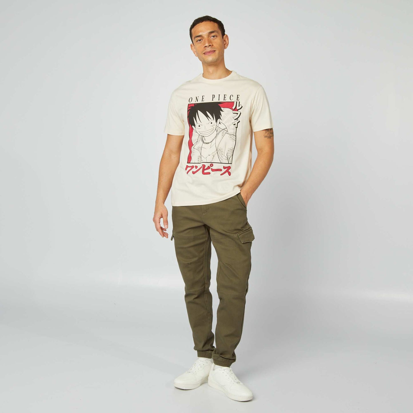 T-shirt 'One Piece' manches courtes BEIGE