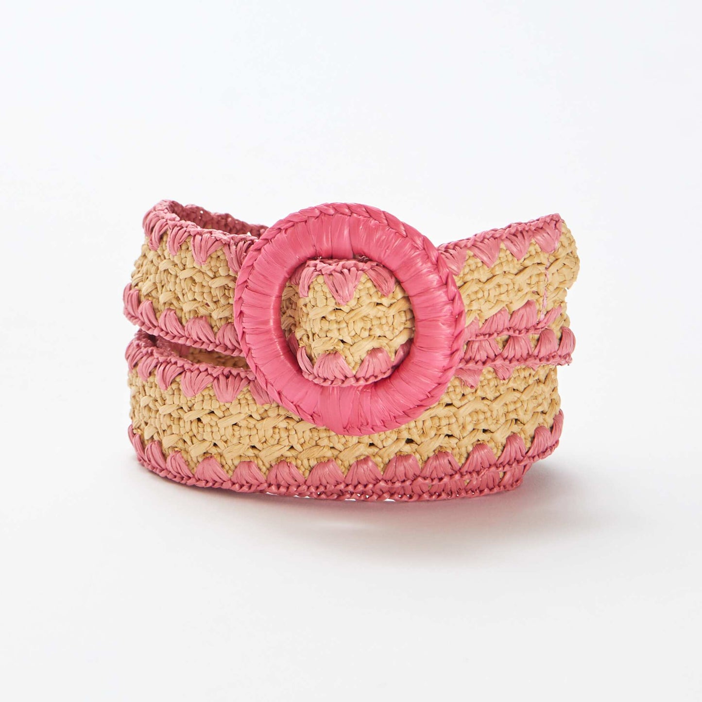 Ceinture en paille bicolore ROSE