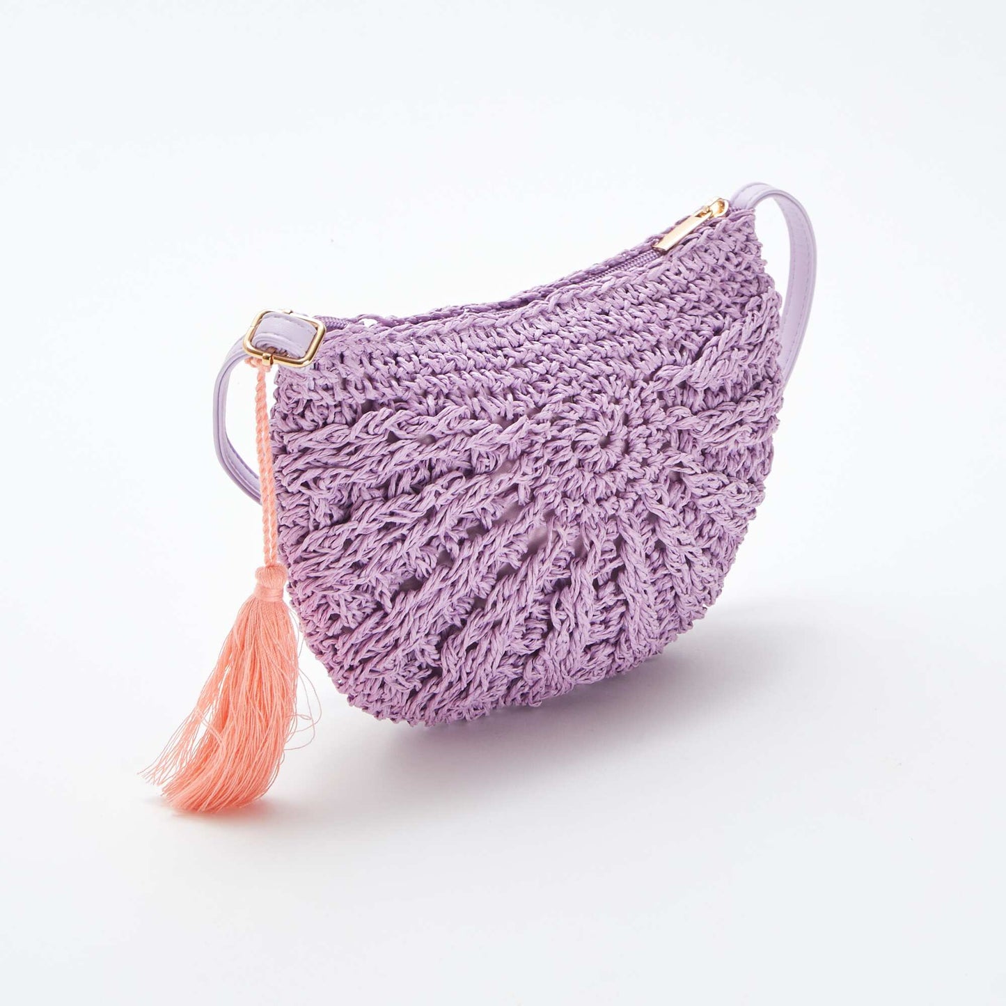 Sac bandoulière en osier tressé VIOLET