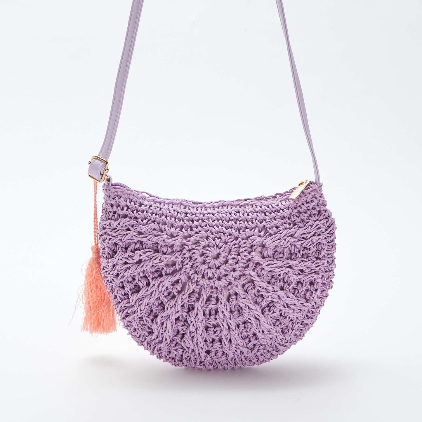 Sac bandoulière en osier tressé VIOLET