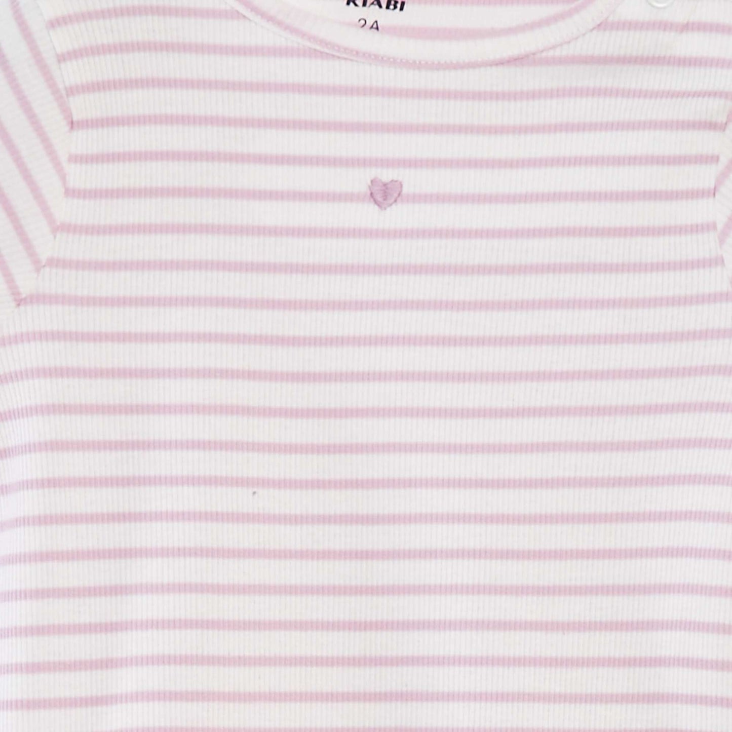 Pyjama court en rib et bords ondulés BLANC/VIOLET