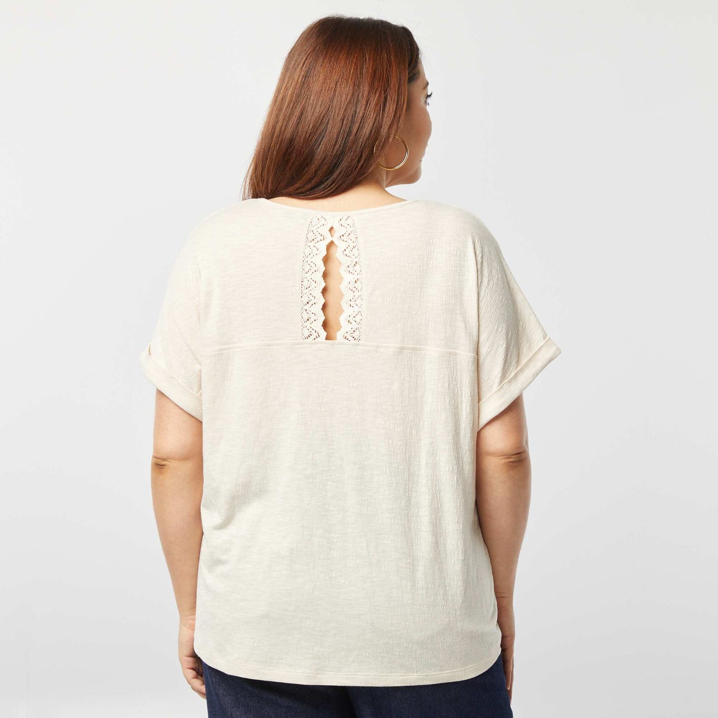 Tee-shirt avec dos macramé BEIGE