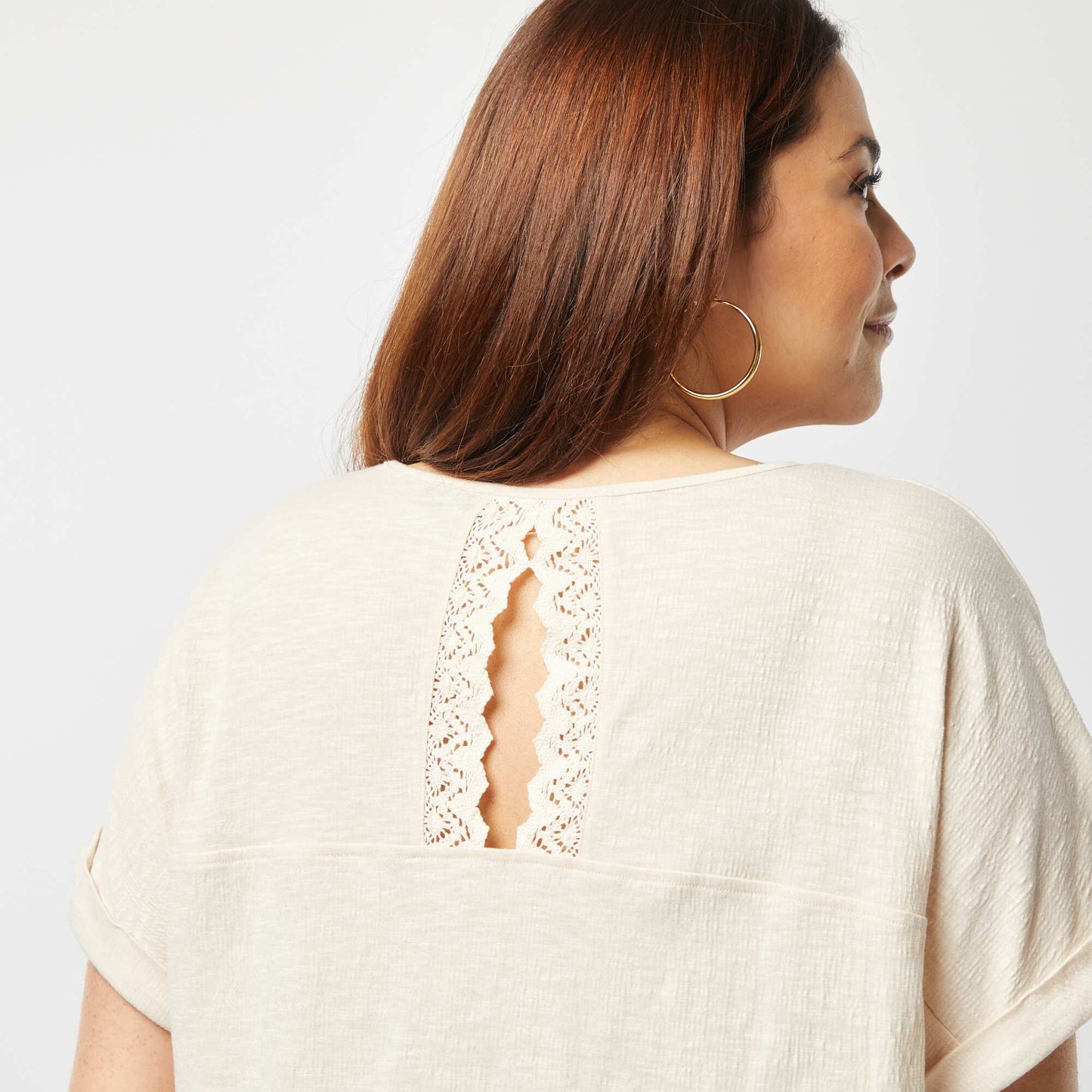 Tee-shirt avec dos macramé BEIGE