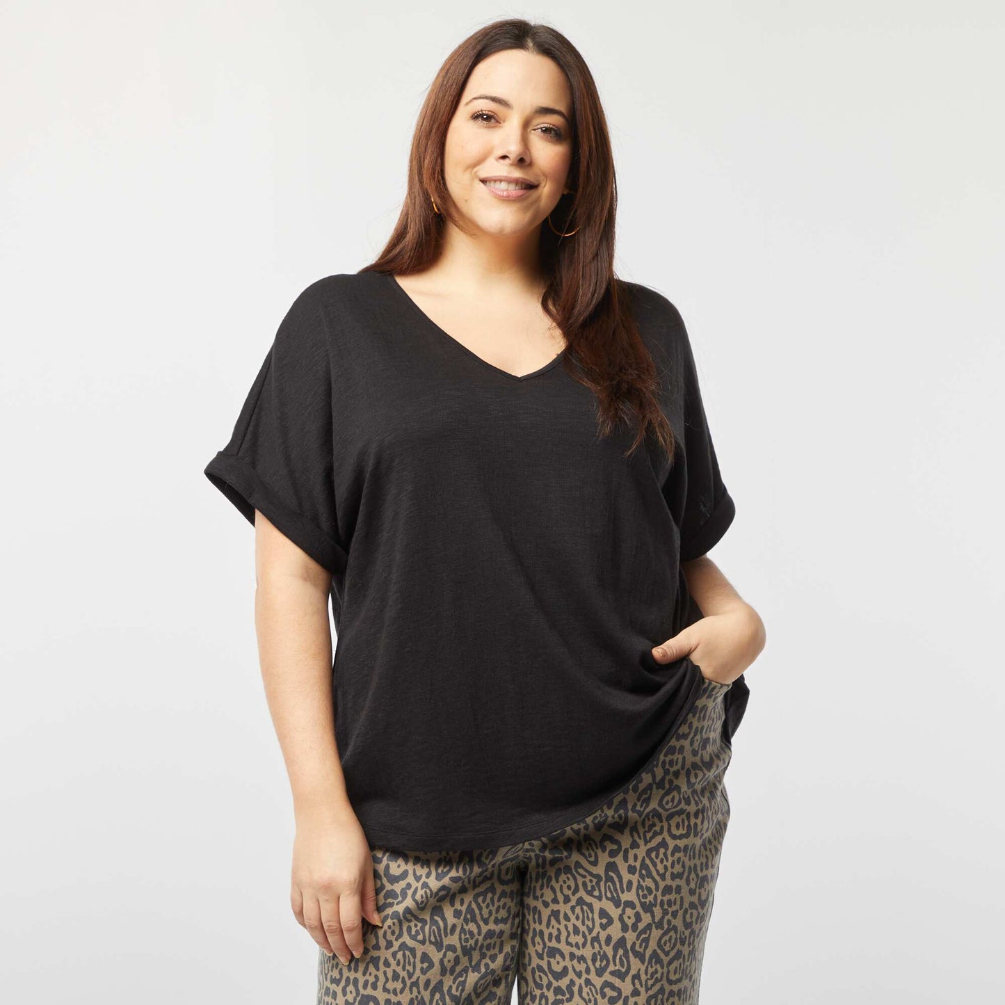 Tee-shirt avec dos macramé NOIR
