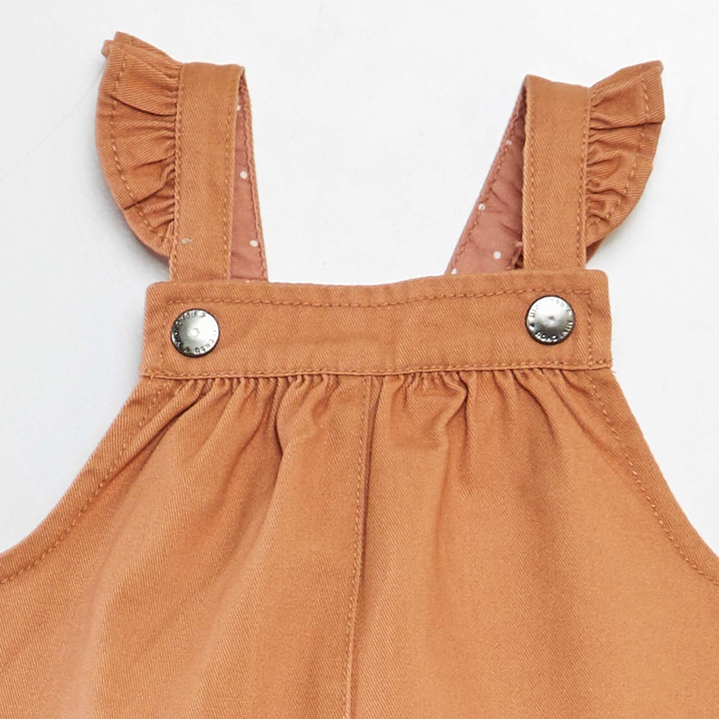 Robe salopette en twill MARRON