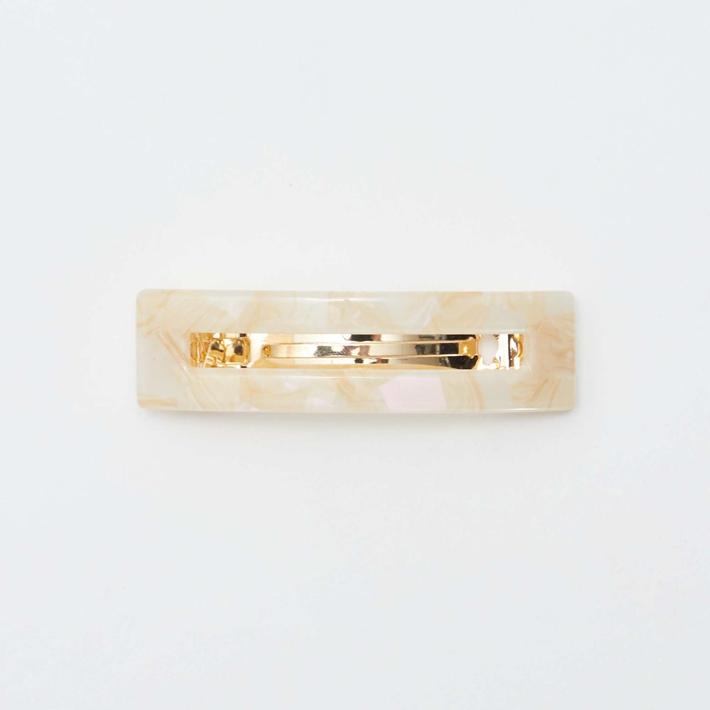 Lot de 2 barrettes effet marbré BLANC