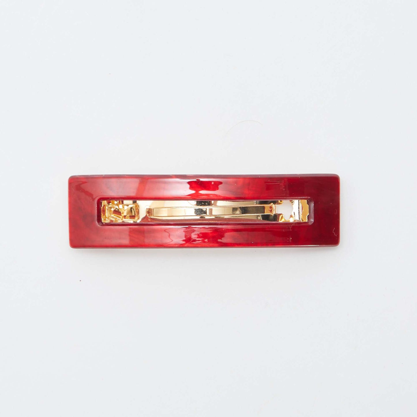 Lot de 2 barrettes effet marbré ROUGE