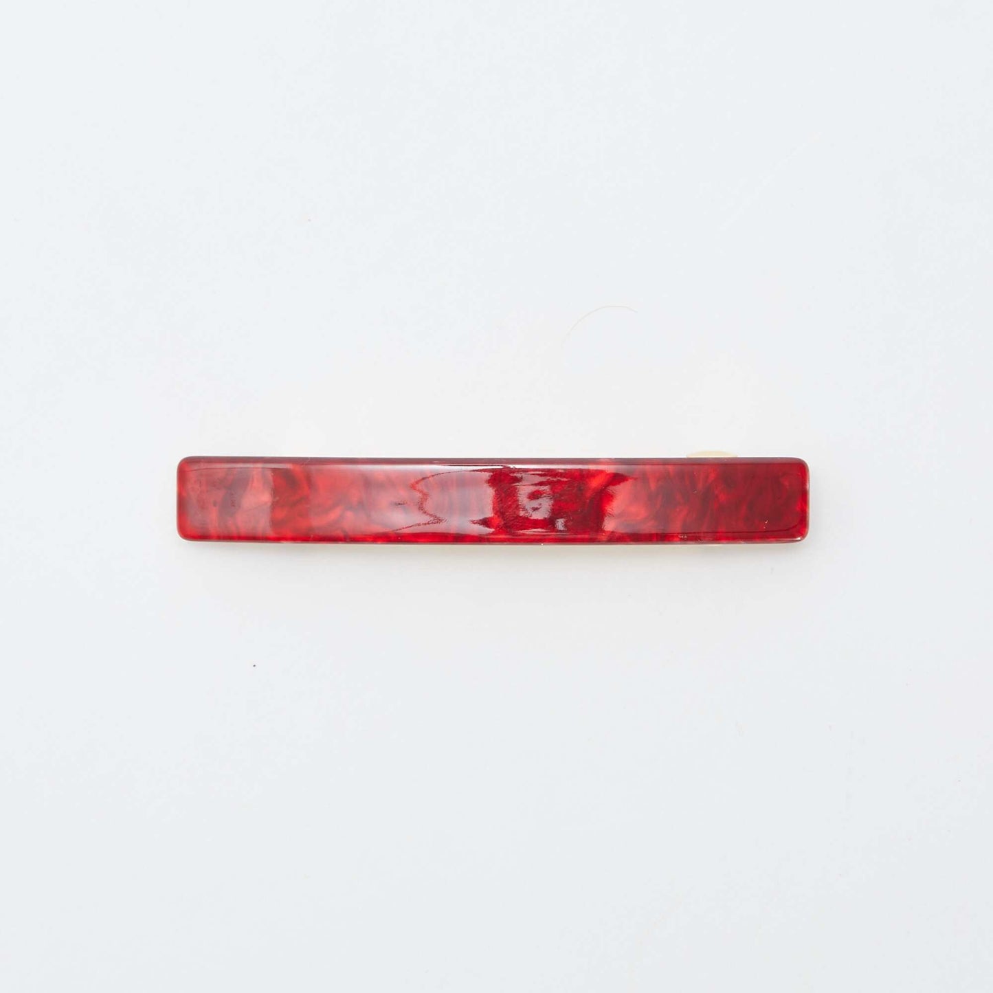 Lot de 2 barrettes effet marbré ROUGE
