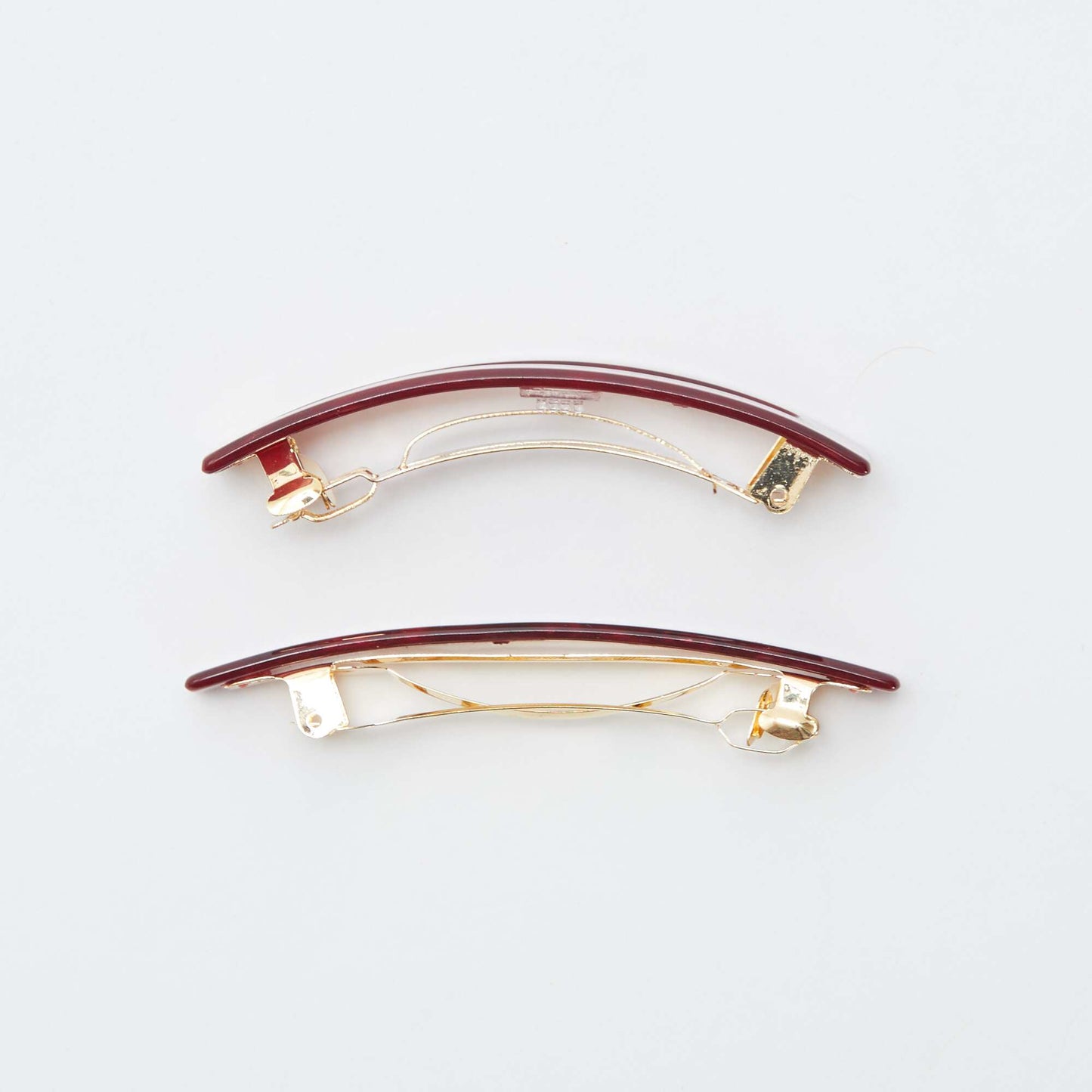 Lot de 2 barrettes effet marbré ROUGE