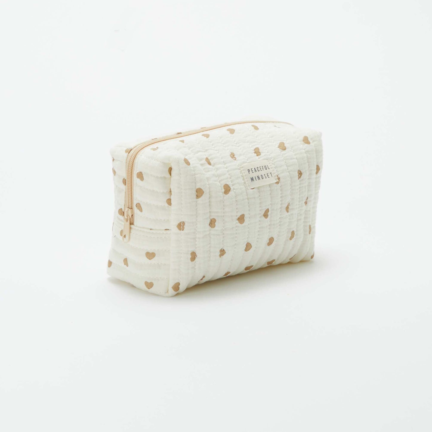 Trousse de toilette en gaze de coton BEIGE