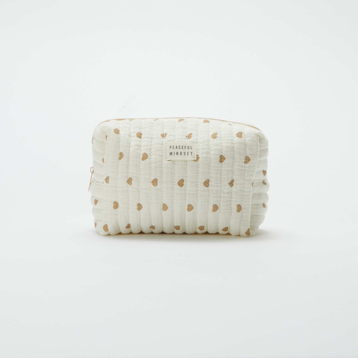 Trousse de toilette en gaze de coton BEIGE