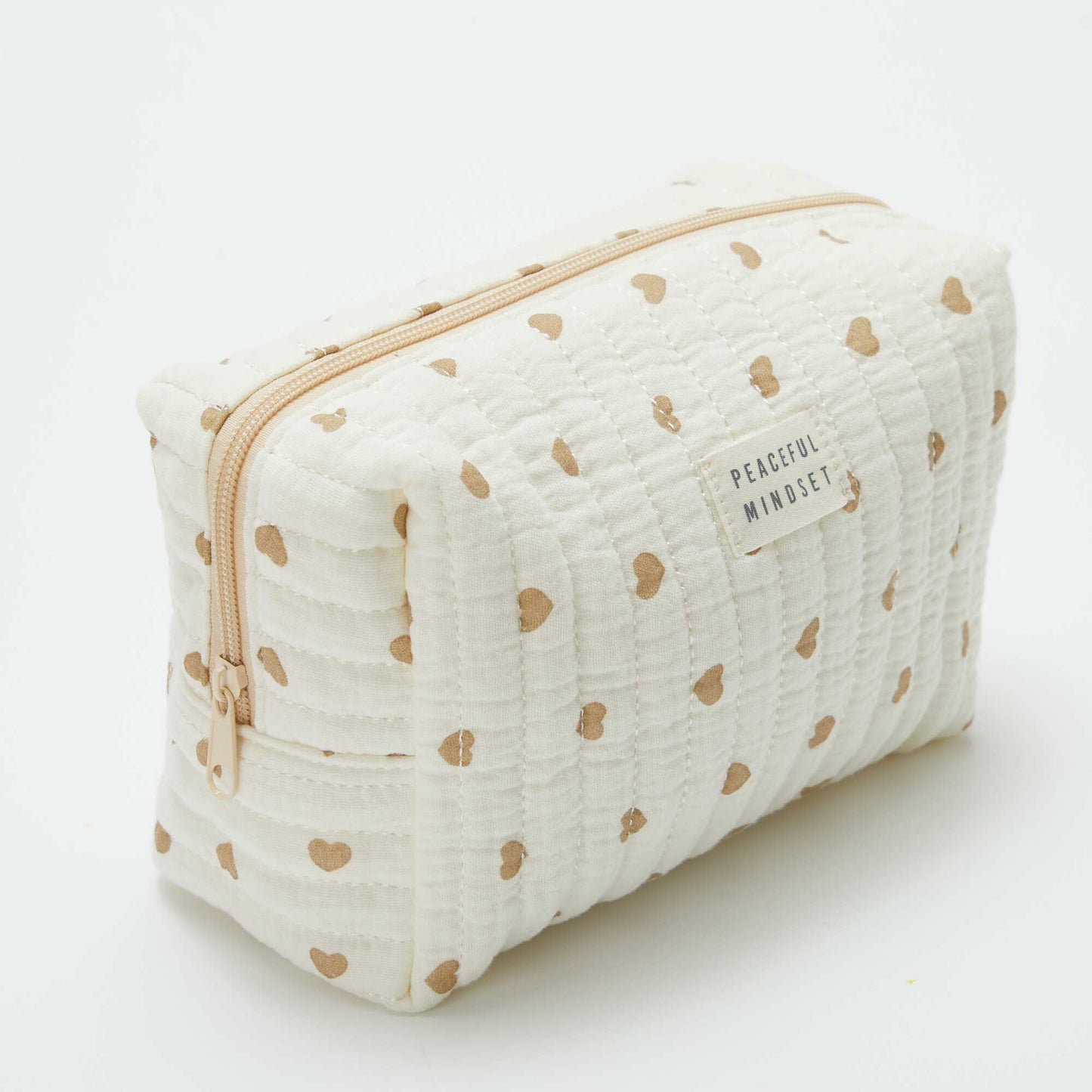 Trousse de toilette en gaze de coton BEIGE