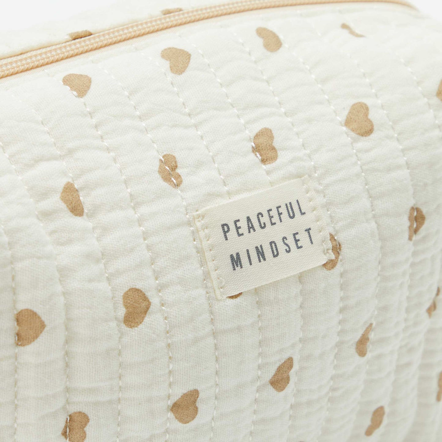 Trousse de toilette en gaze de coton BEIGE