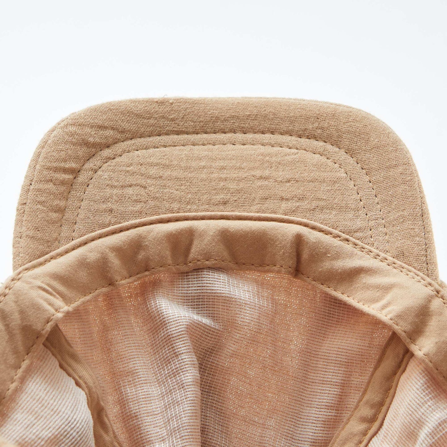 Casquette en gaze de coton avec oreilles fantaisies BEIGE