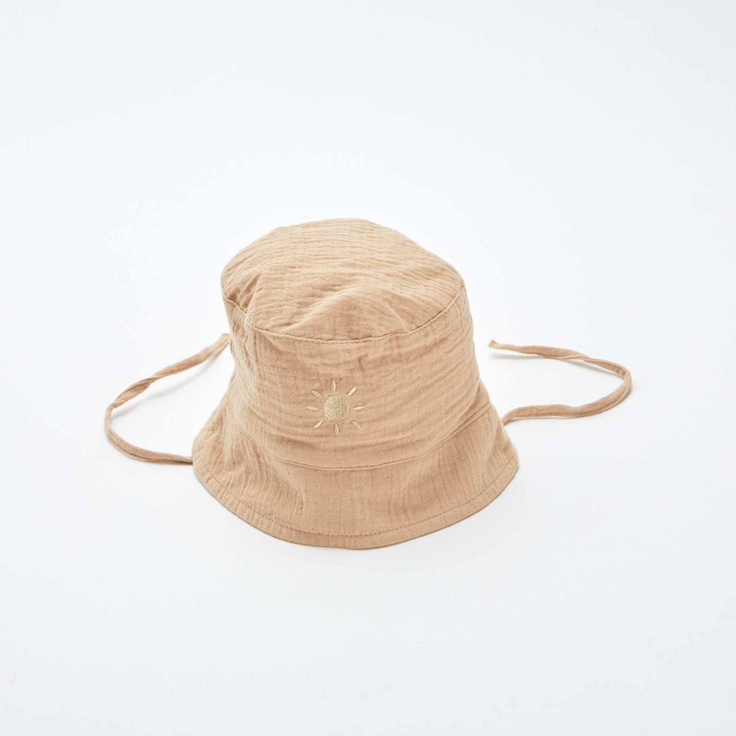Bob en gaze de coton avec broderie soleil BEIGE