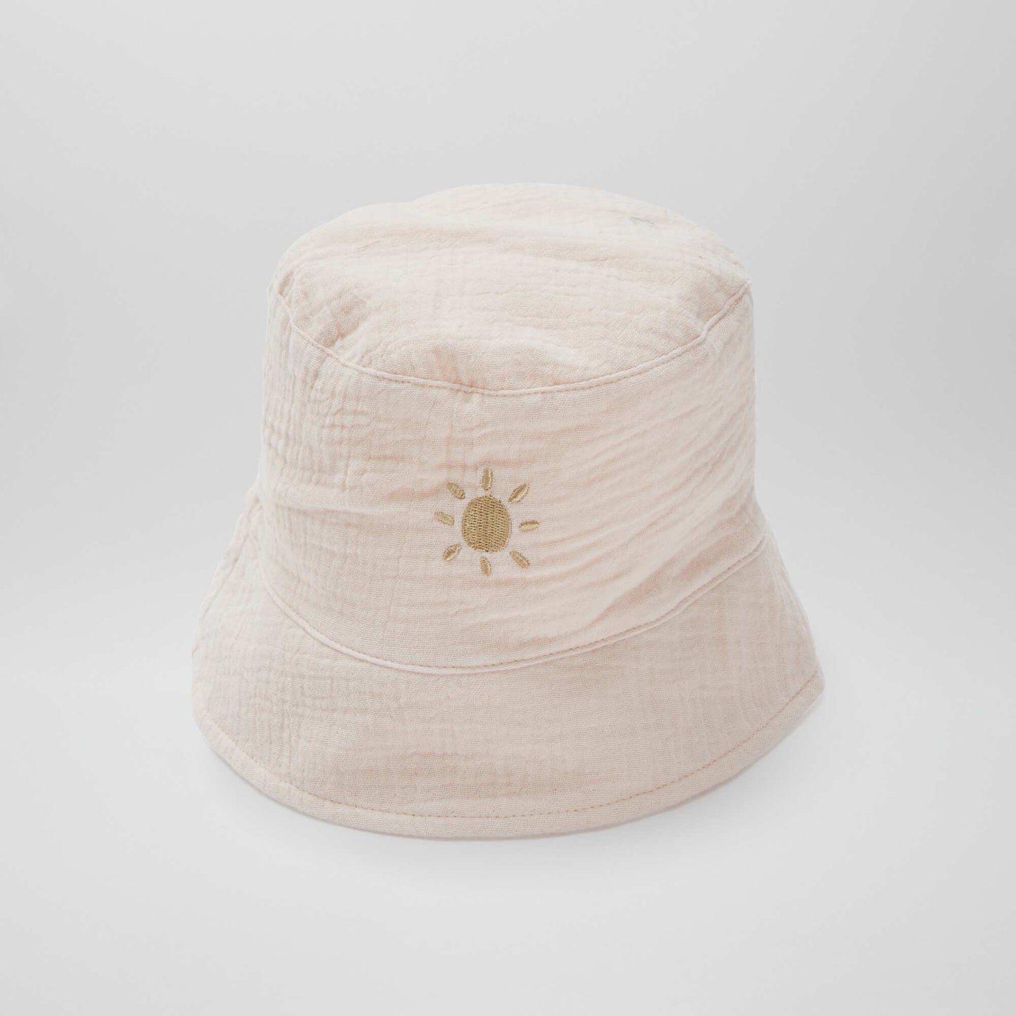 Bob en gaze de coton avec broderie soleil ROSE