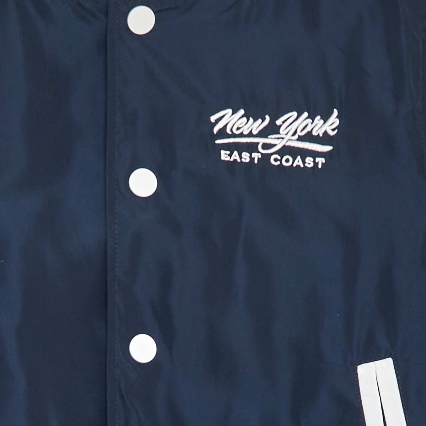 Blouson aviateur à pressions avec broderie BLEU