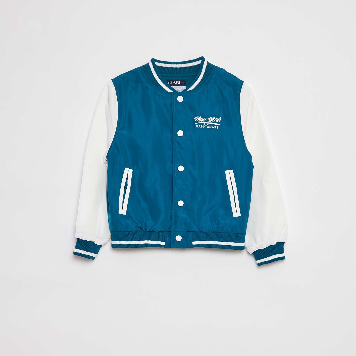 Blouson aviateur à pressions avec broderie VERT