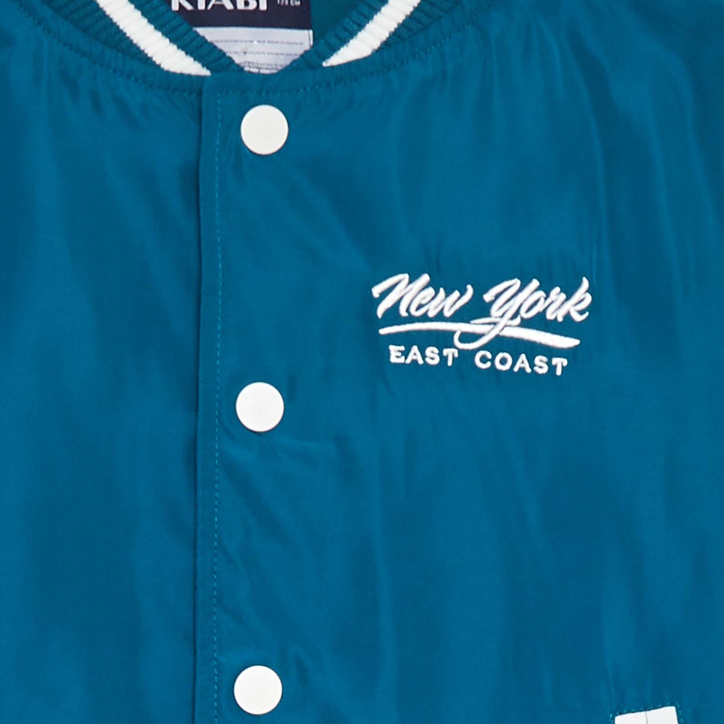 Blouson aviateur à pressions avec broderie VERT