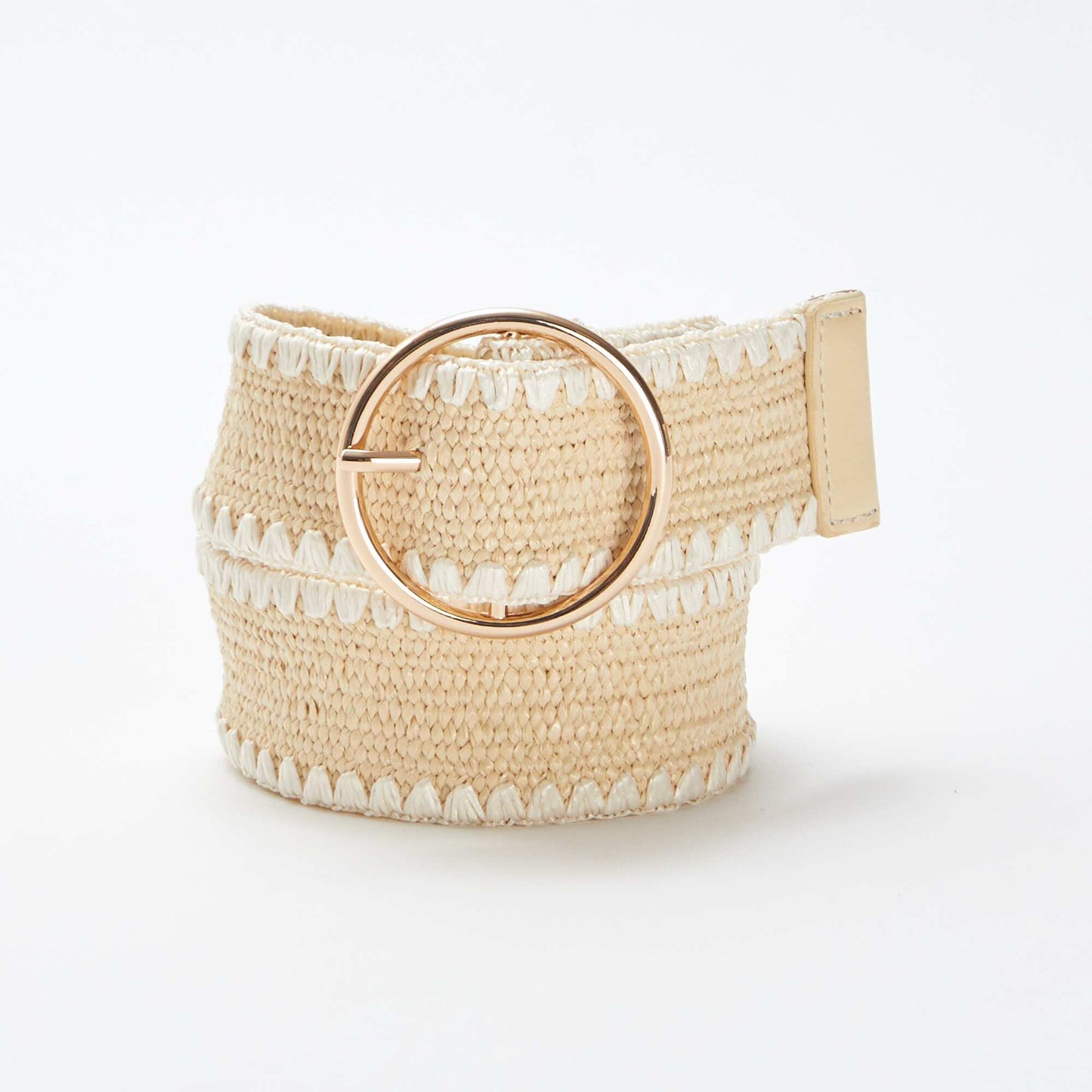 Ceinture brodée en corde BEIGE