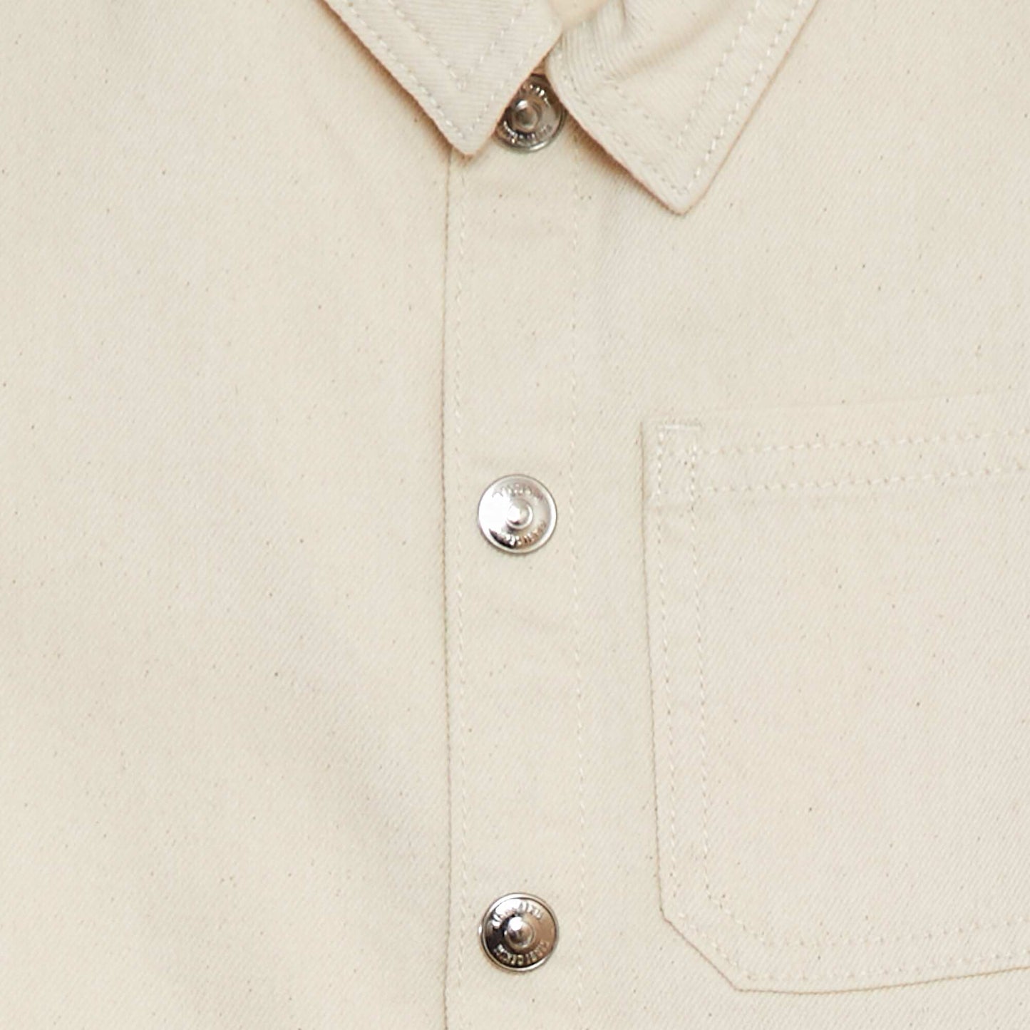 Chemise en denim à manches courtes BLANC