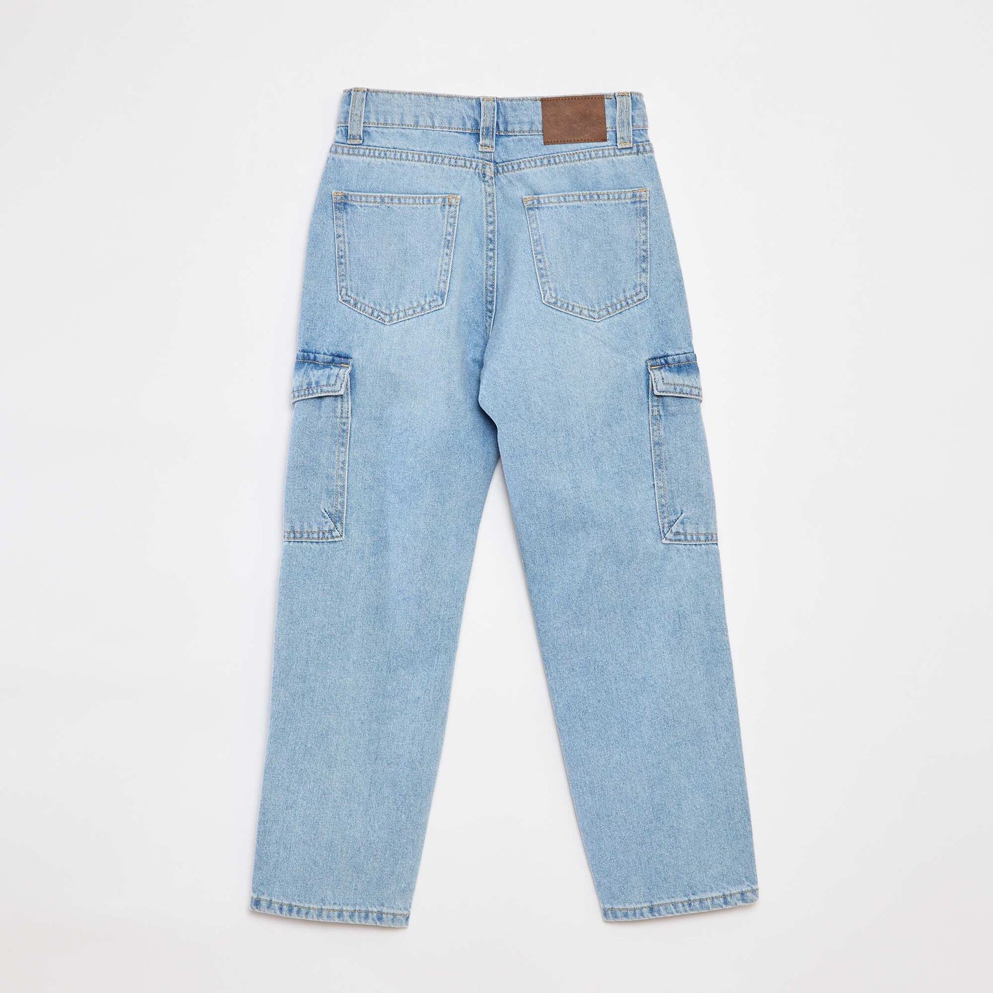 Pantalon en jean avec poches à rabat BLEU