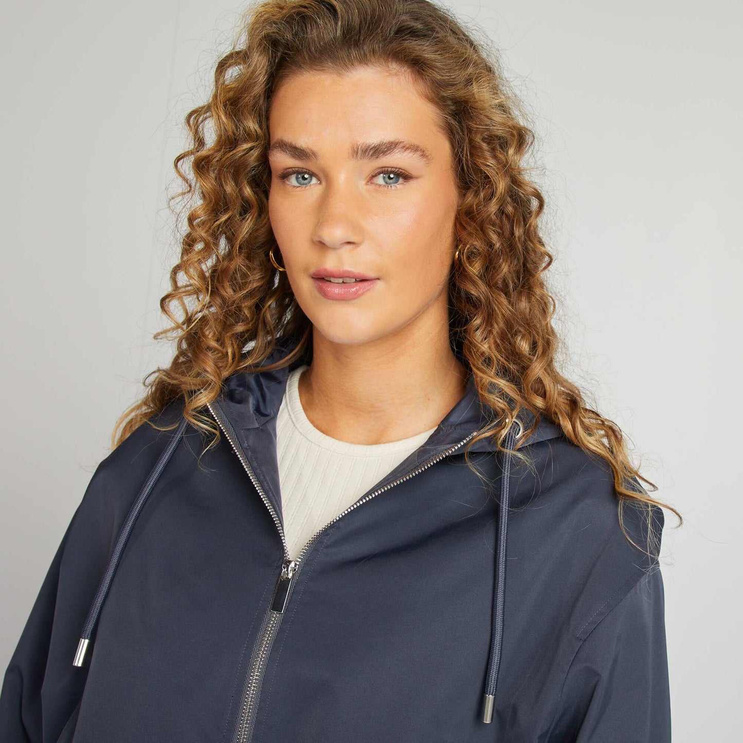 Blouson court oversize BLEU