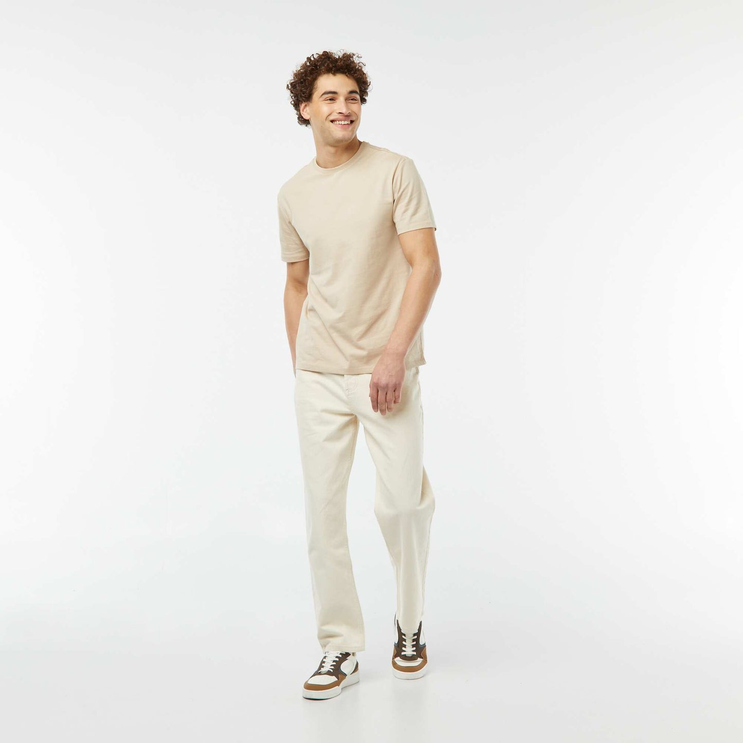 Pantalon denim coupe relaxed BLANC