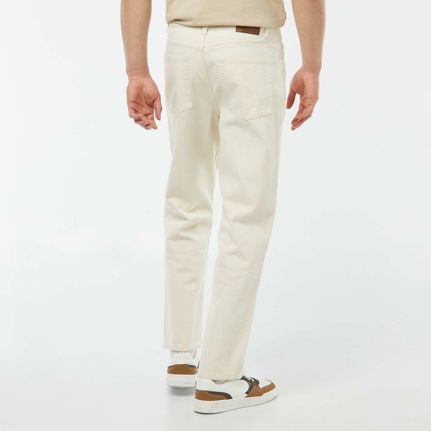 Pantalon denim coupe relaxed BLANC