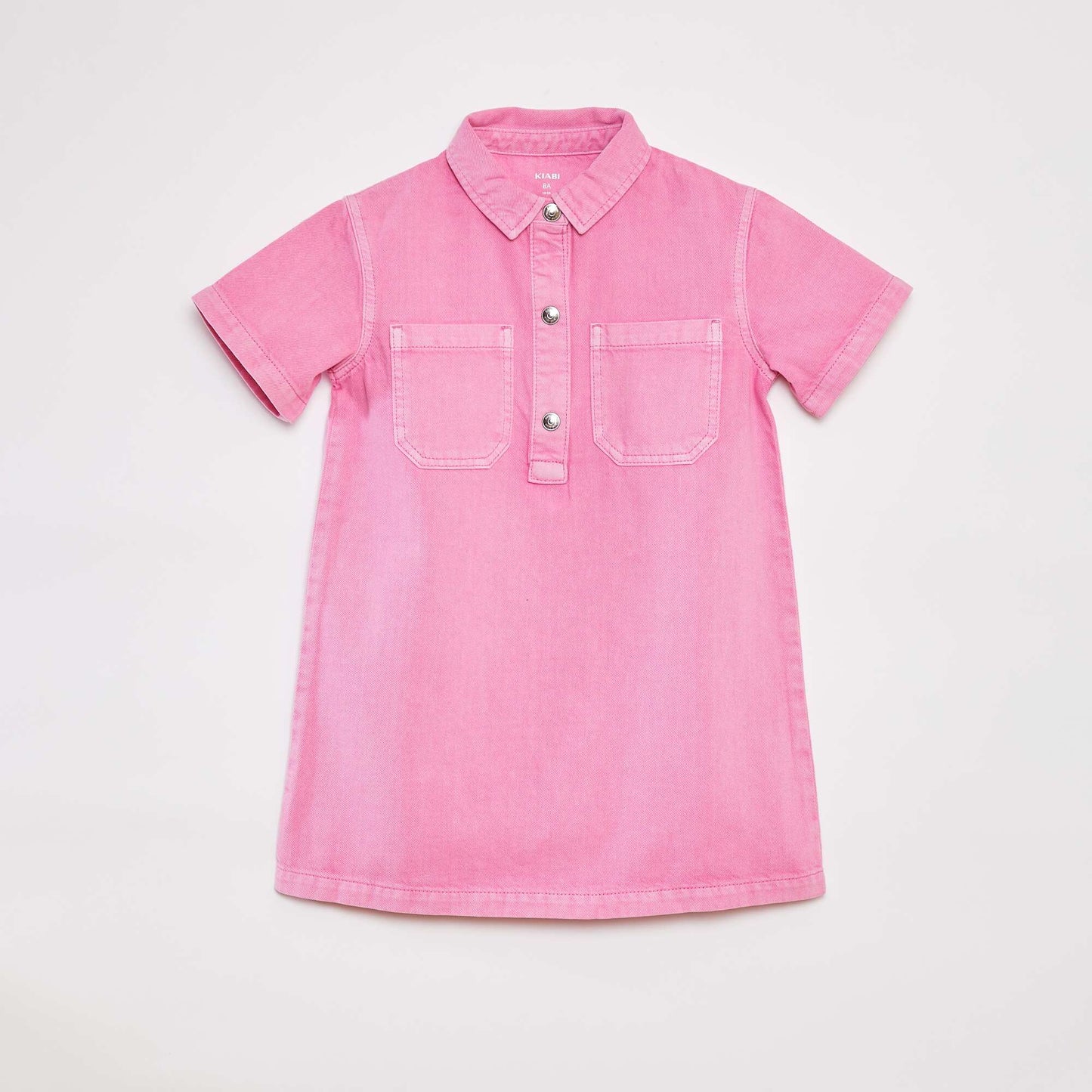 Robe courte en denim avec col chemisier ROSE
