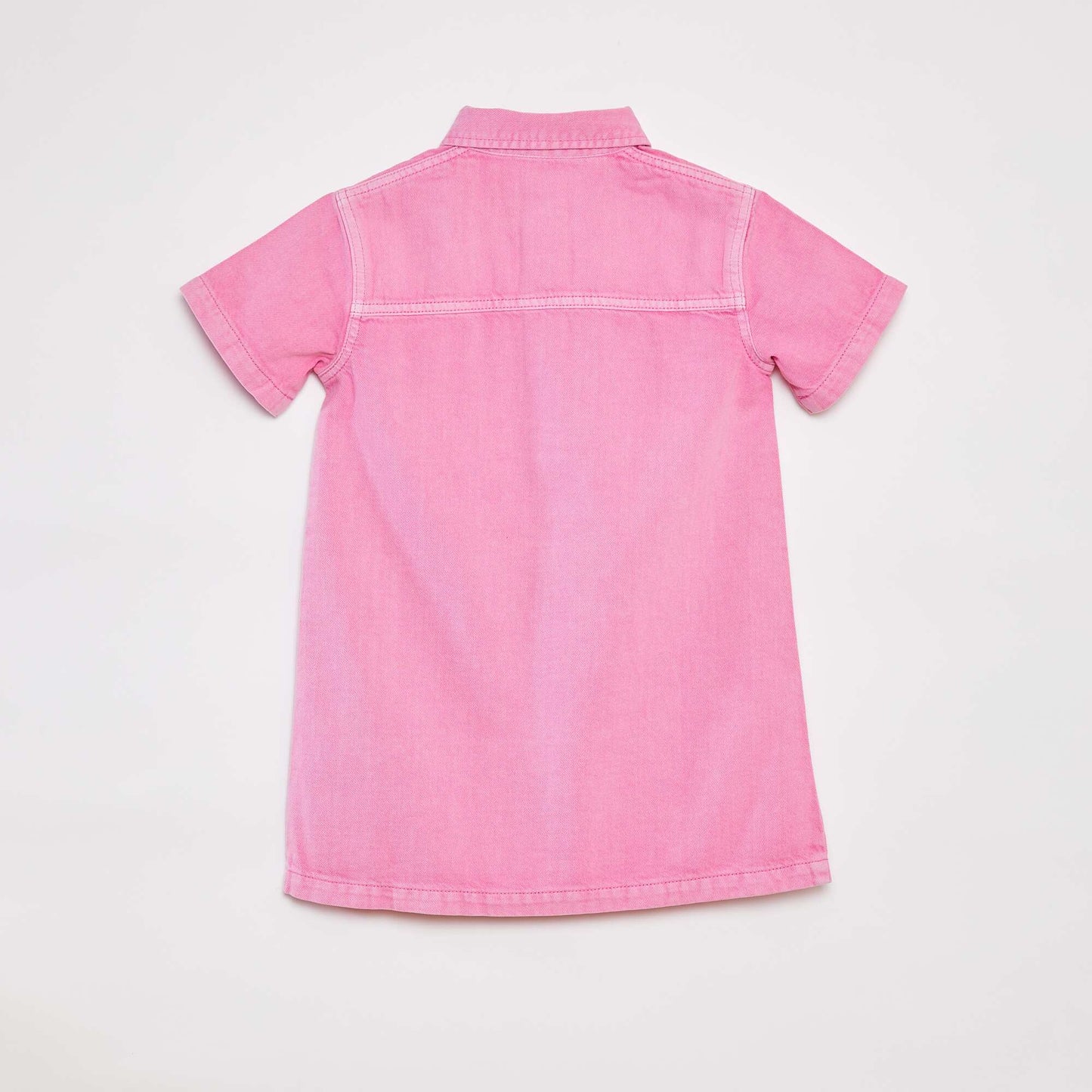 Robe courte en denim avec col chemisier ROSE