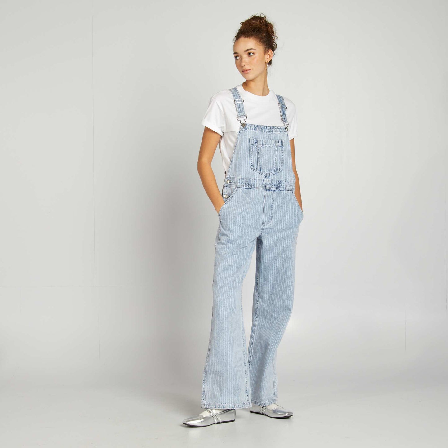 Salopette denim bretelles ajustables BLEU