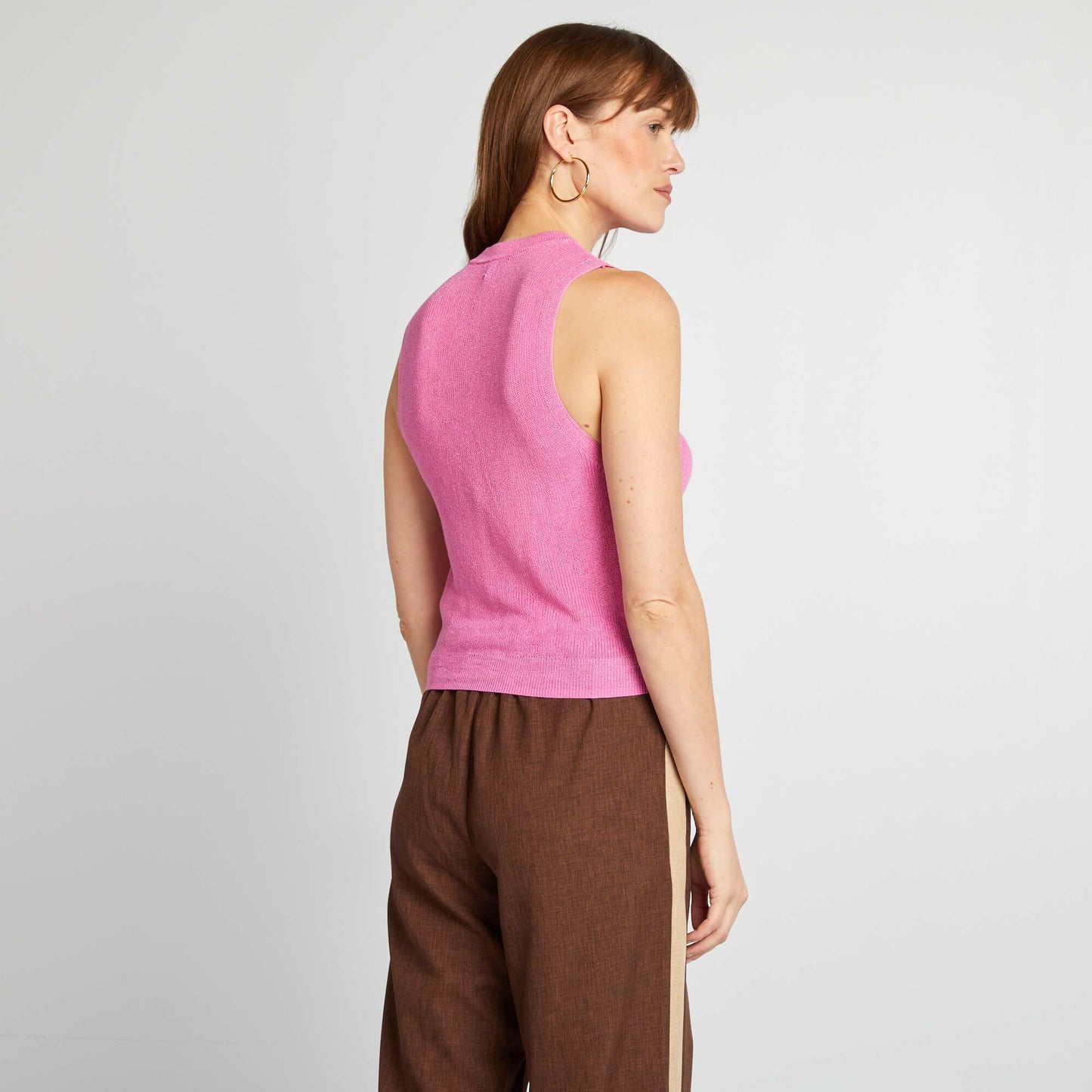 Débardeur sans manches encolure américaine ROSE