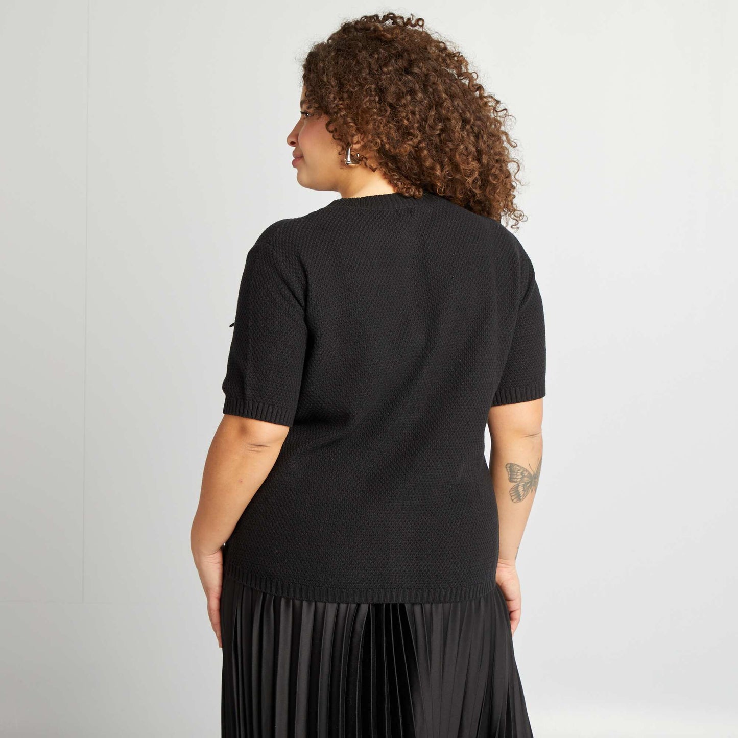 Gilet avec boutons argentés NOIR