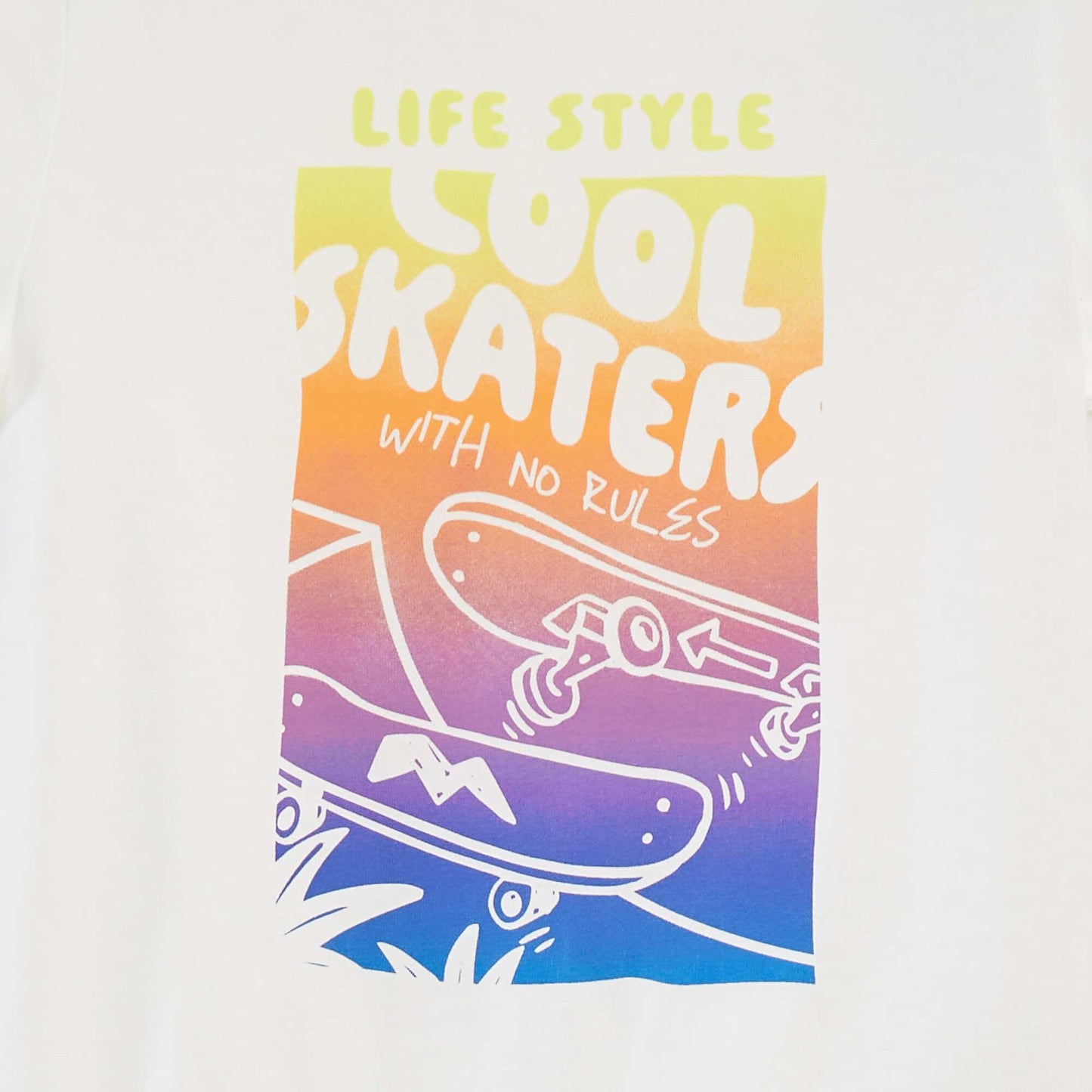 T-shirt imprimé manches courtes BLANC