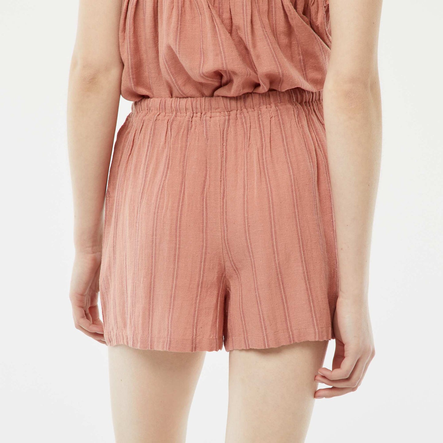 Short en lin mélangé avec 2 poches ROSE
