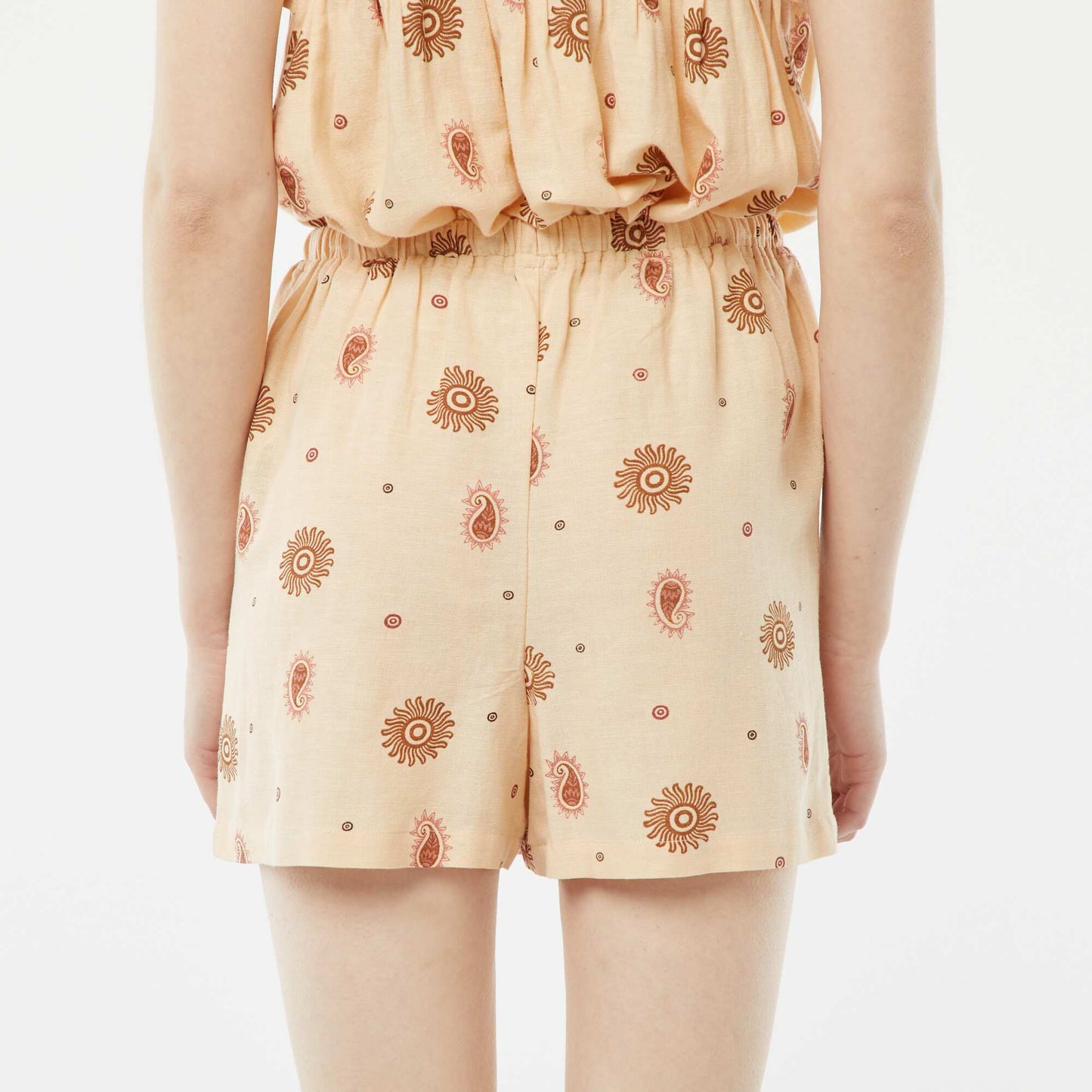 Short en lin mélangé avec 2 poches BEIGE