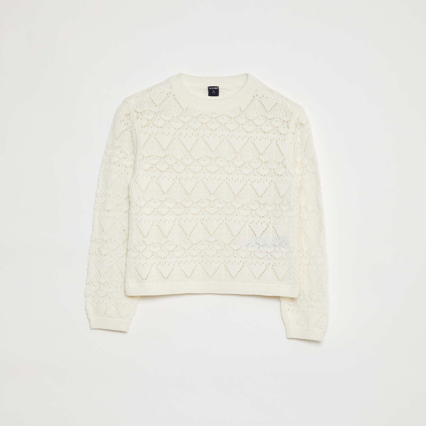 Pull en maille ajourée BLANC