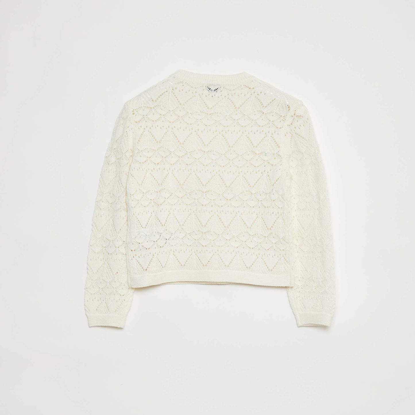 Pull en maille ajourée BLANC