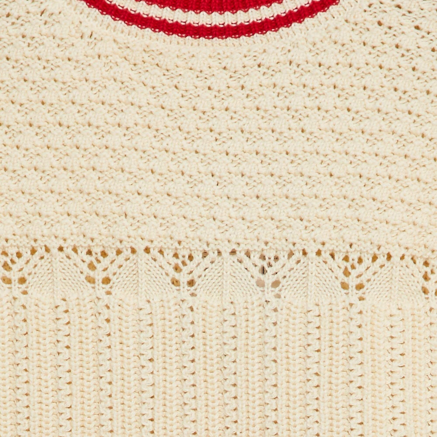 Pull à manches courtes avec maille ajourée BEIGE