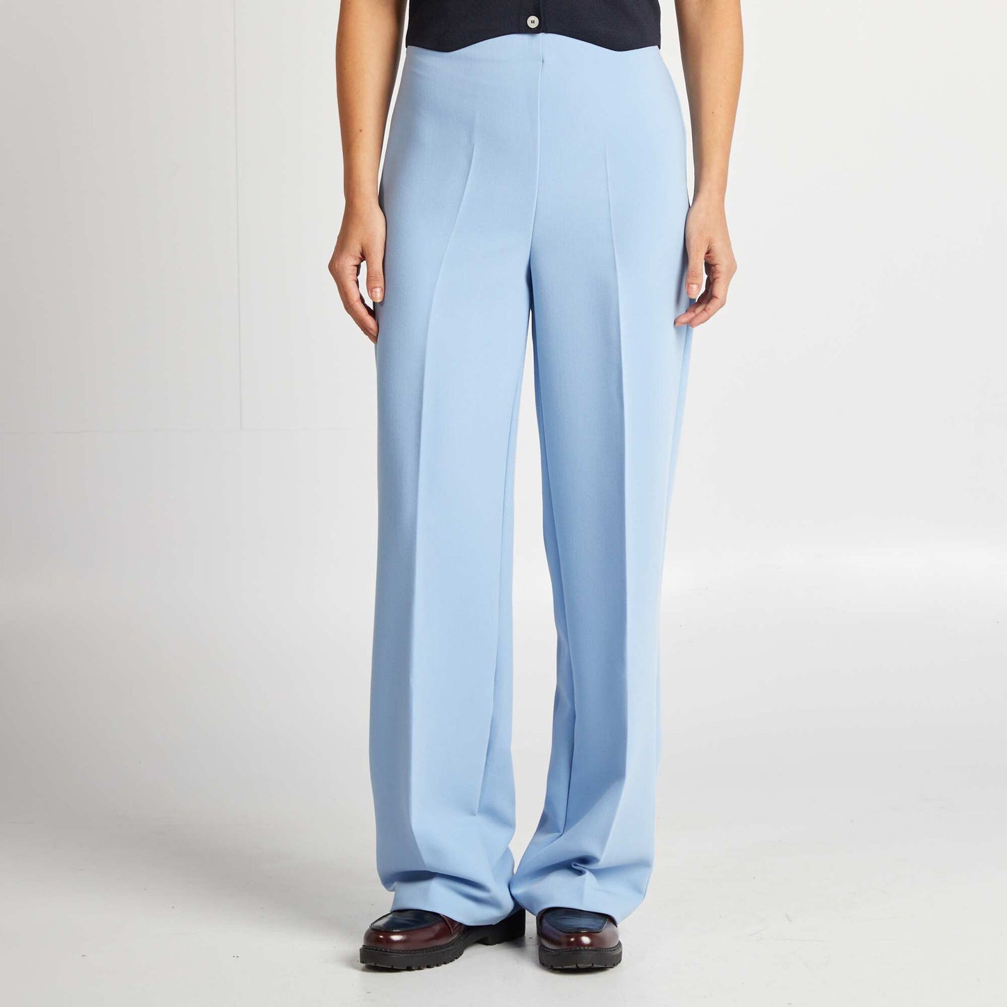 Pantalon à pinces coupe droite BLEU