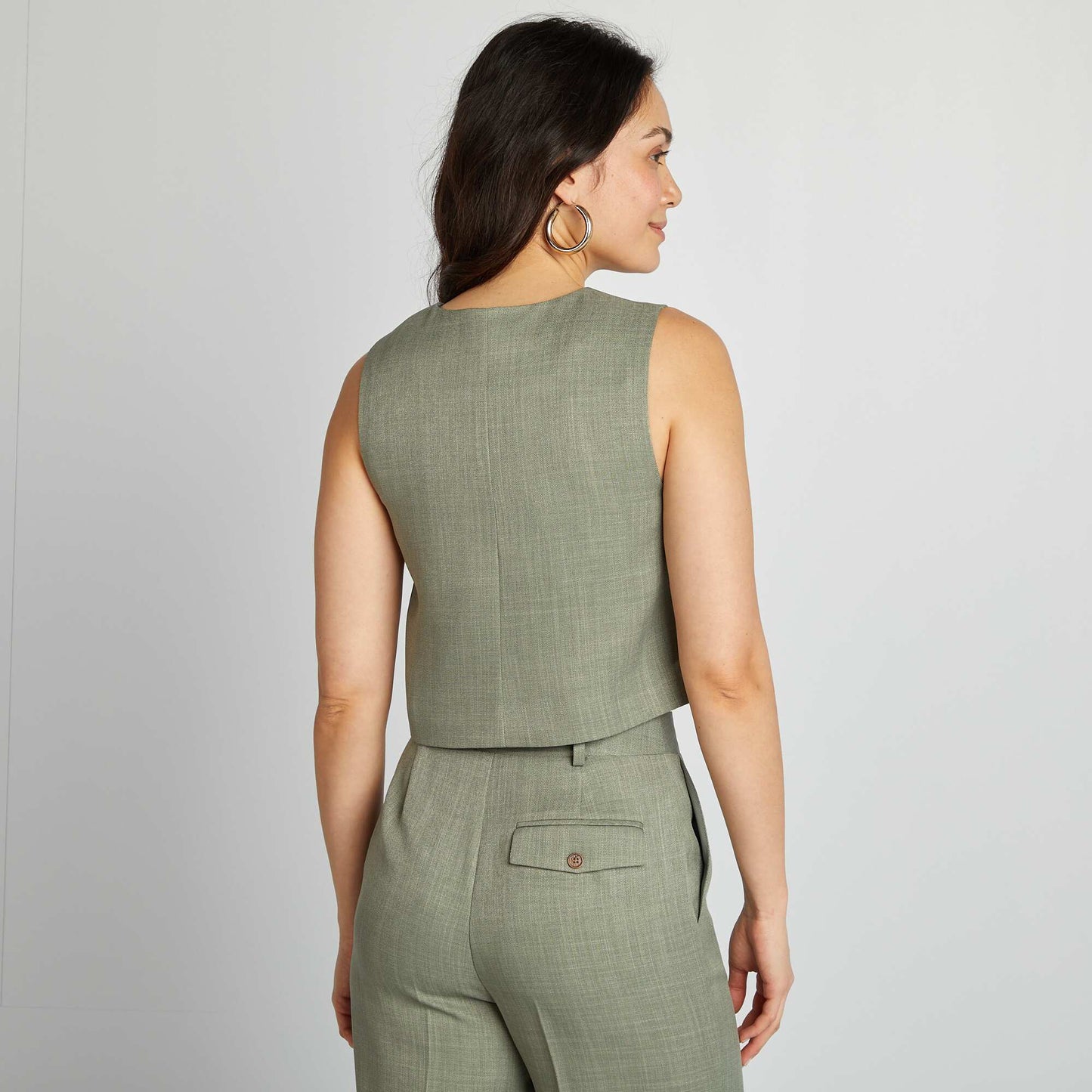 Blouse sans manches avec boutons VERT