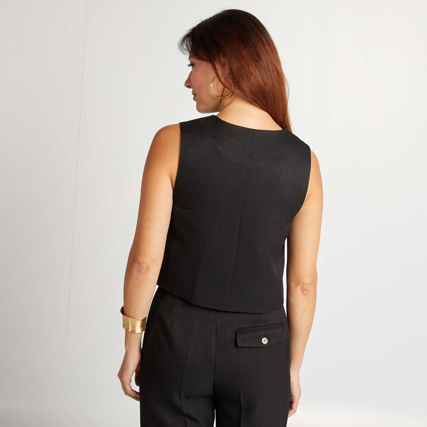 Blouse sans manches avec boutons NOIR